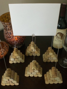 table number holder - wine cork pyramid